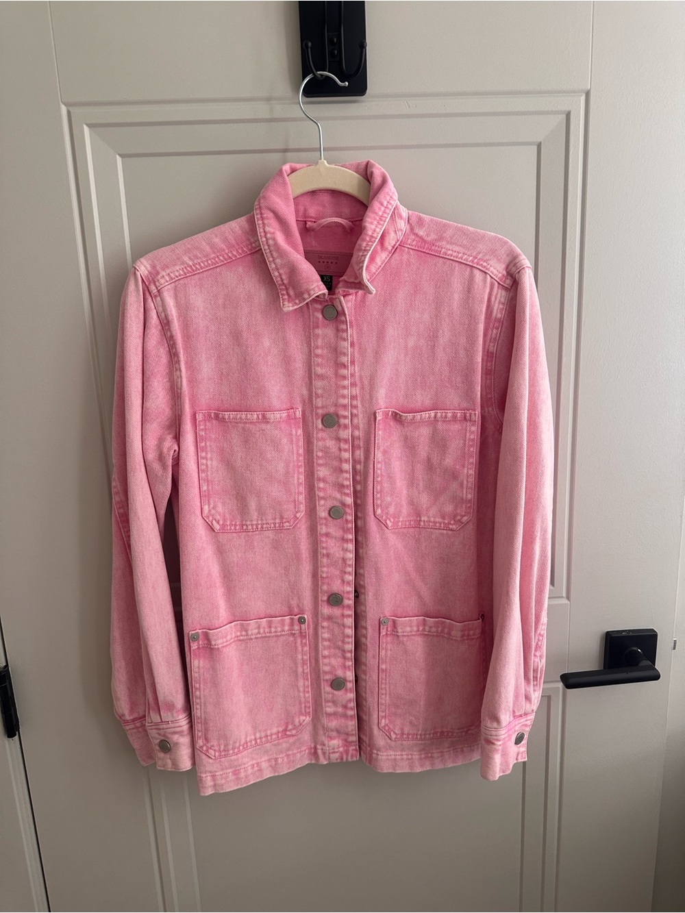 Blank NYC Pink Denim Utility Jacket
